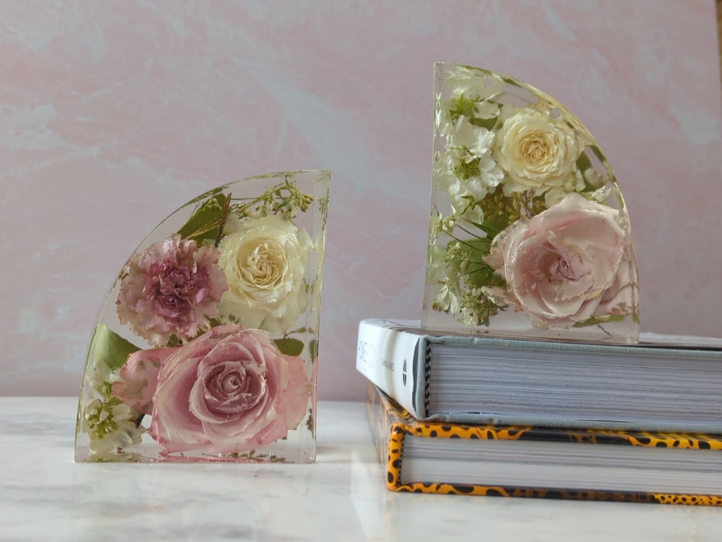 5 Small Preserved Flower Bookends