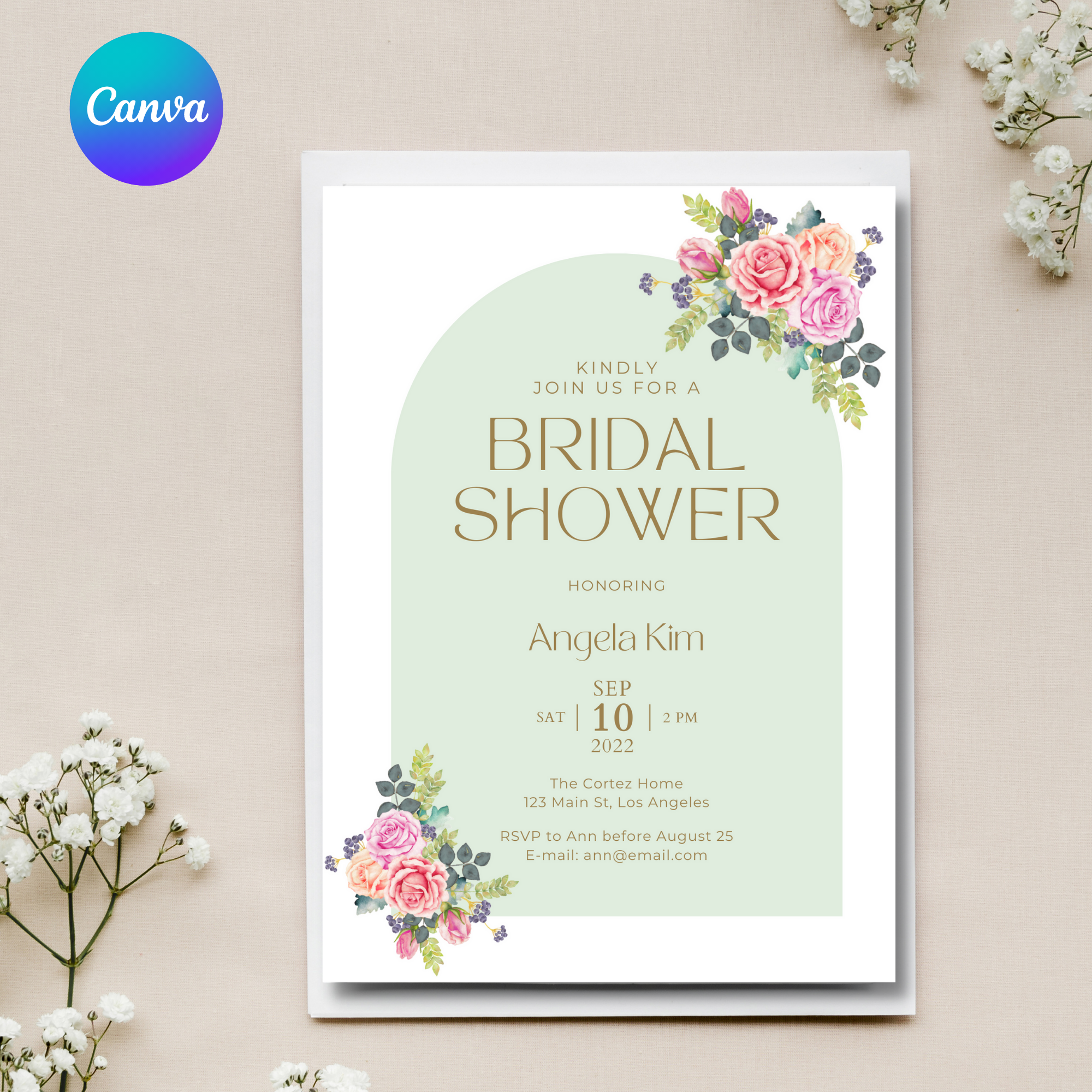 Floral Arch Bridal Shower Invitation