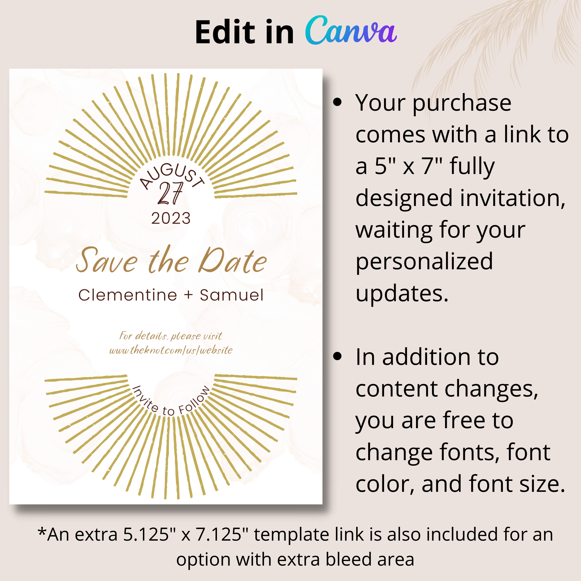 boho save the date template