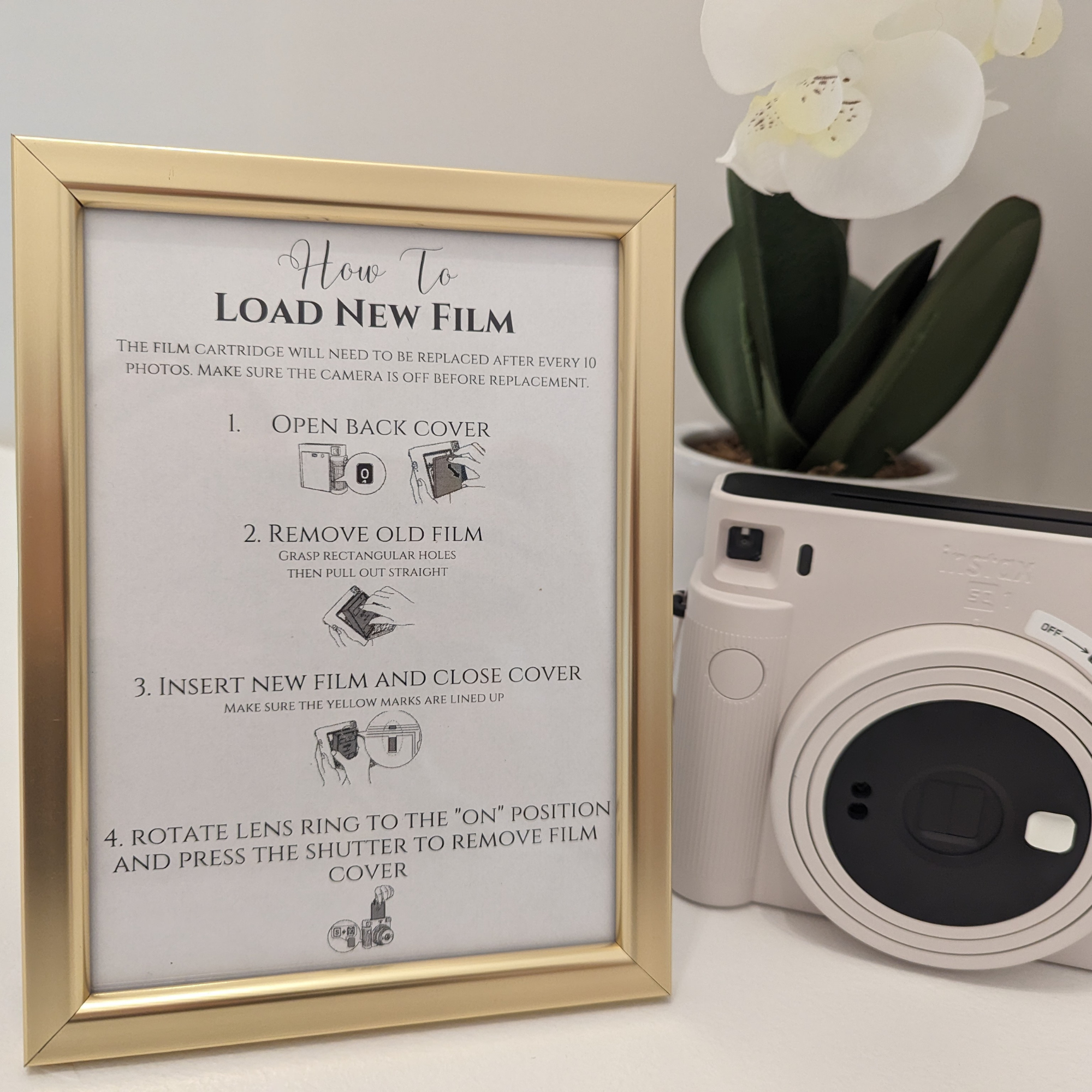 wedding signage for how to load new film sign for instax sq 1