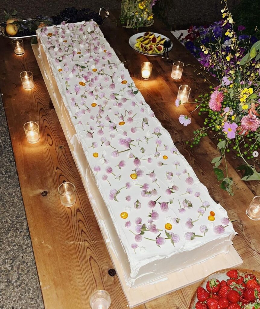 Extra long wedding sheet cake